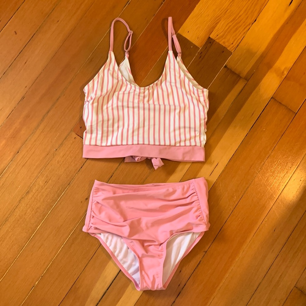 Two piece high waste bathing suit